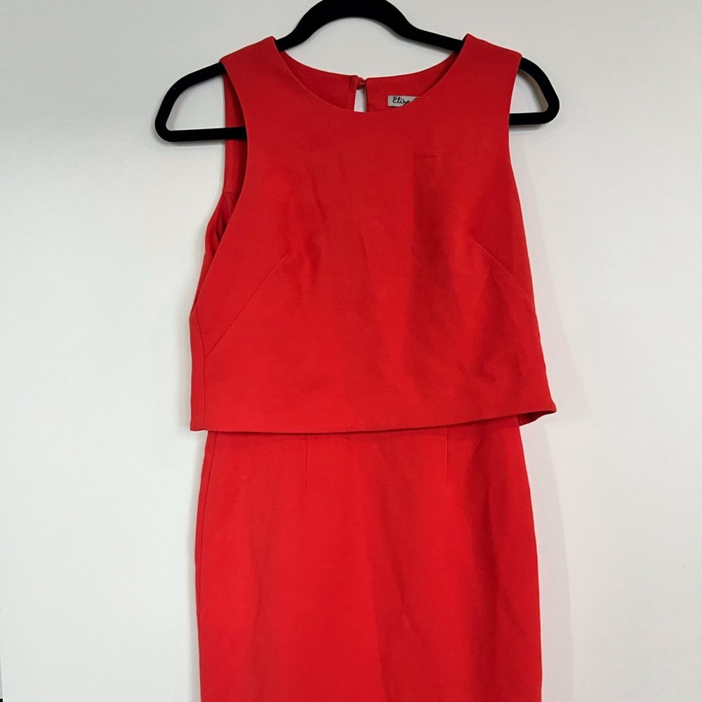 Eliza J Two Piece Dress, Coral, Size 2